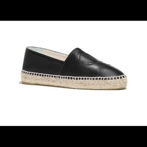 BRAND NEW! CHANEL Black leather Espadrilles